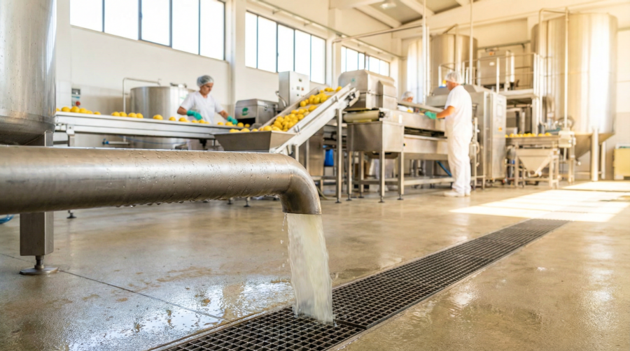 Process water generated during citrus washing