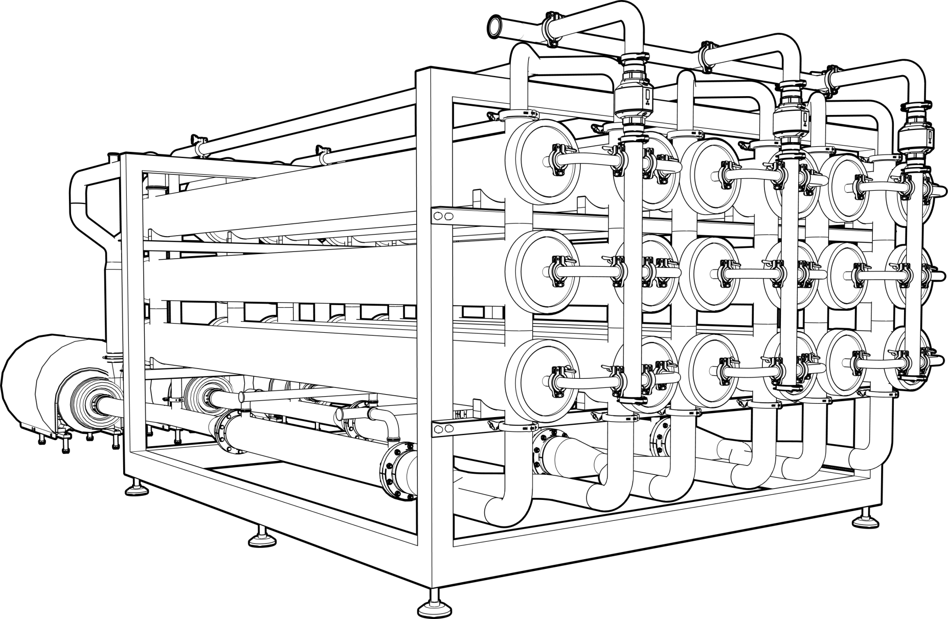 Industrial membrane filtration system for process engineering, pilot plants and scale-up